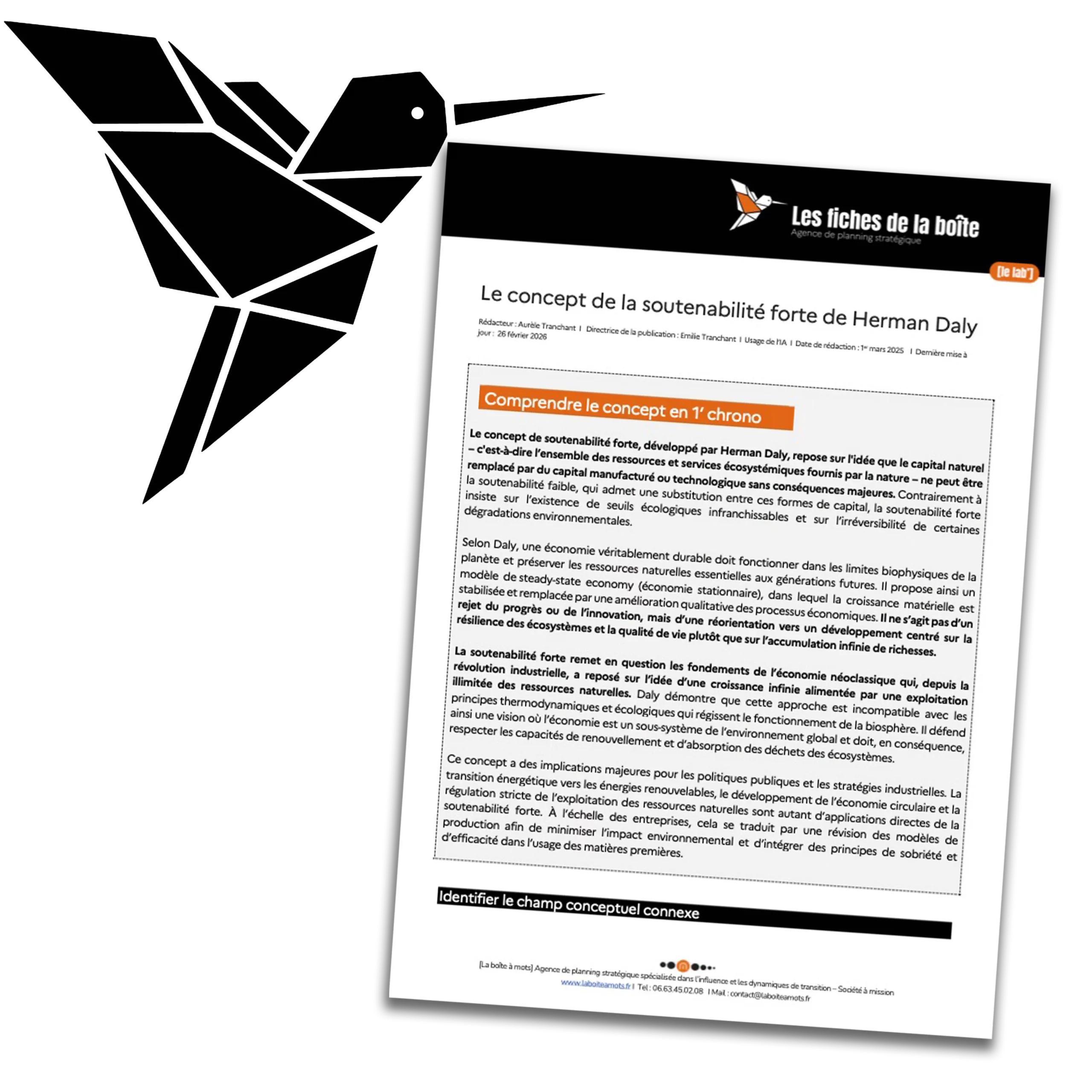 [FICHE] Le concept de la soutenabilité forte de Herman Daly
